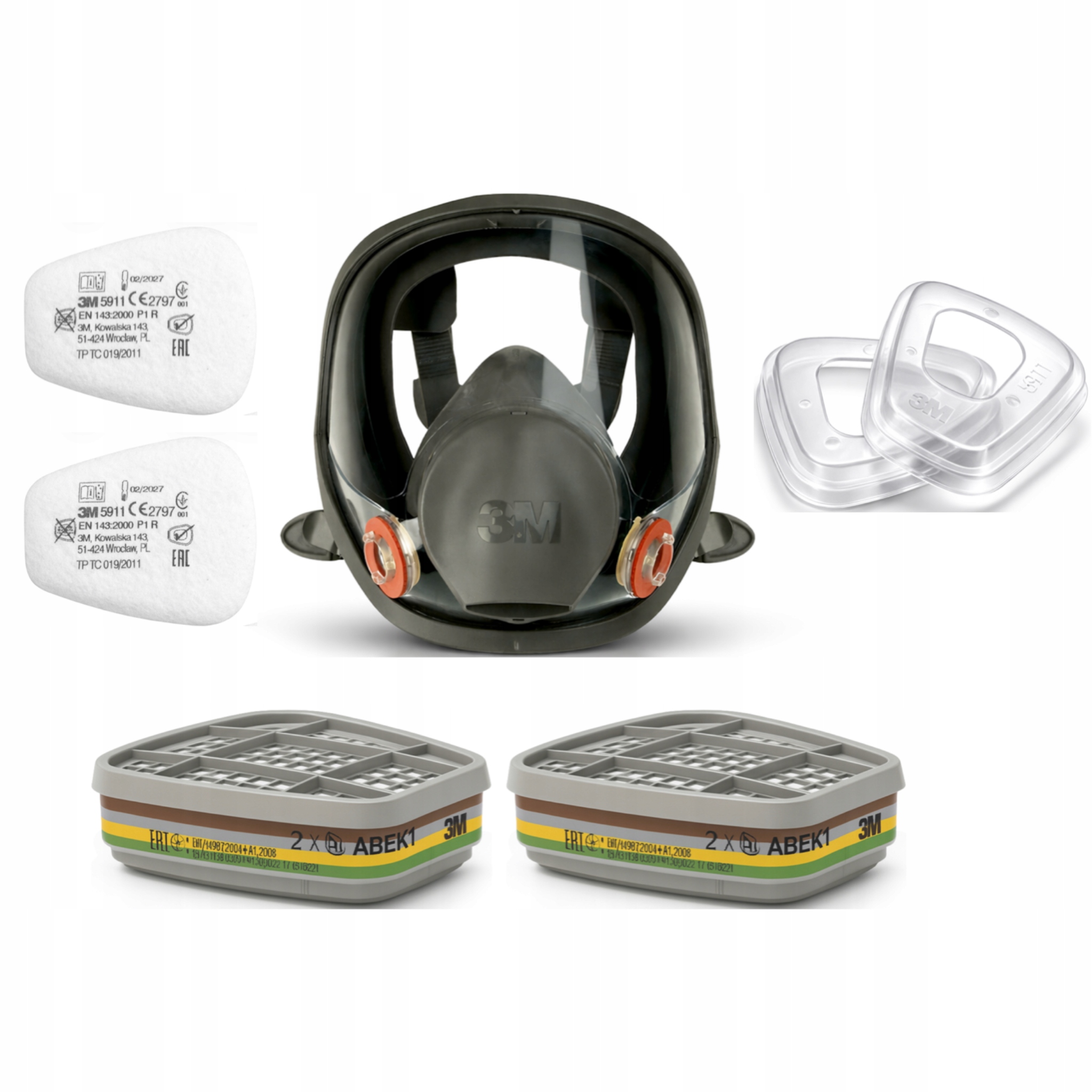Maska Pełnotwarzowa 3M 6800 komplet z filtrami 6059 5911 501