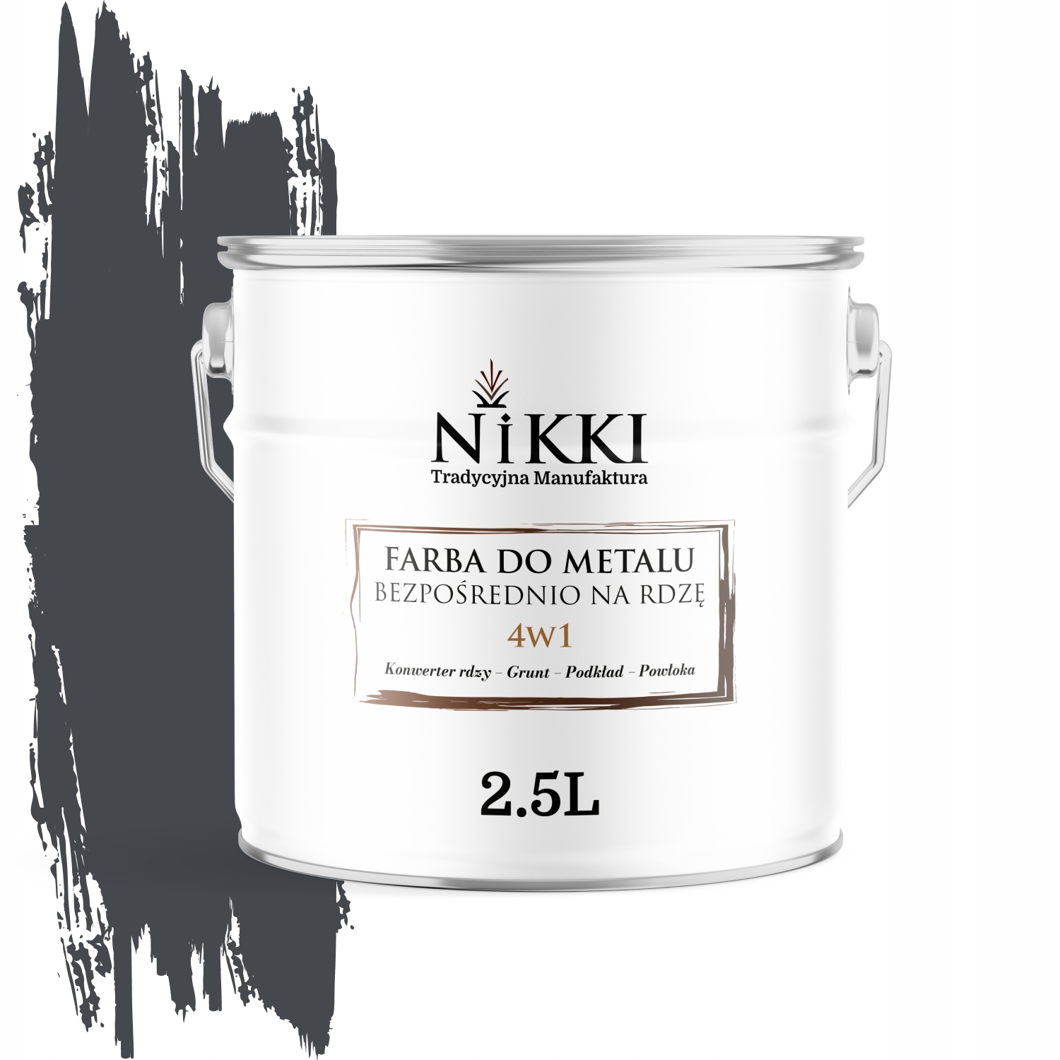 Barva Na Kov Přímo Na Rez Pozink 4v1 Grafitová Ral 7024 Lesklá 2.5L