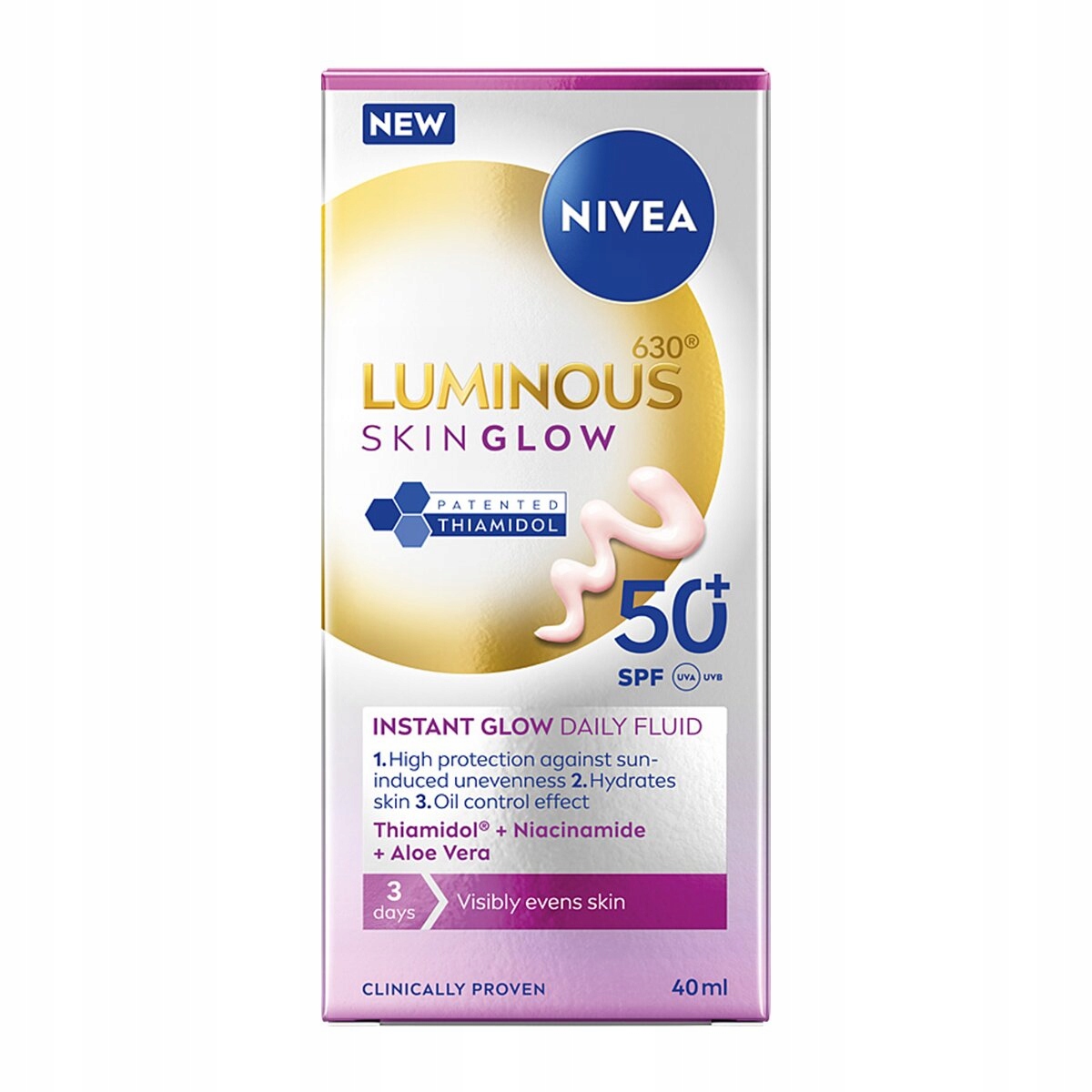 Nivea Luminous 630 Skin Glow SPF50+ Pleťový Krém S Filtrem 40 ml