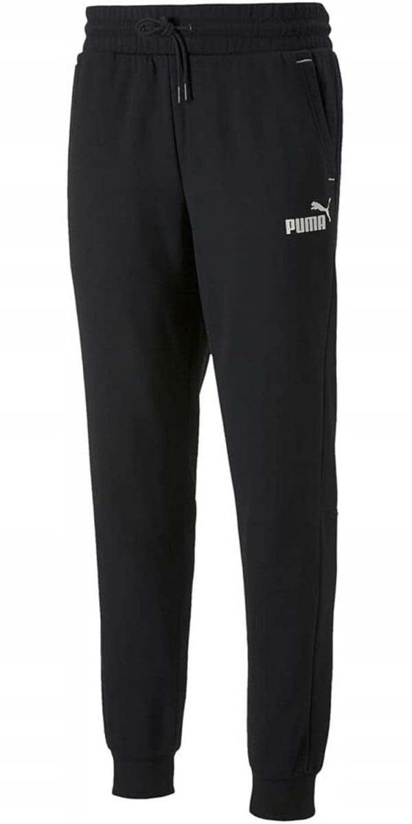PUMA SPORTOWE SPODNIE DRESOWE DZIECIĘCE CZARNE Fason proste