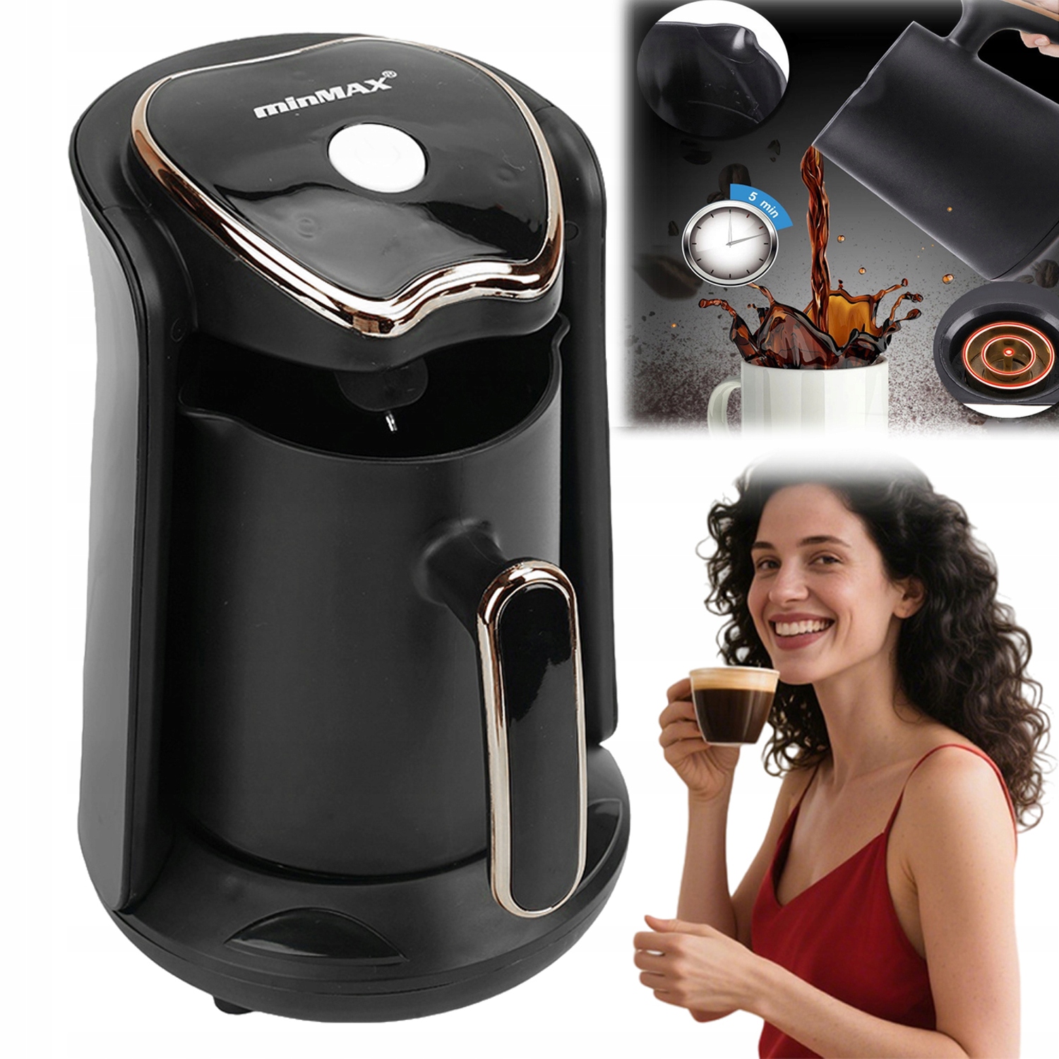 Mały Ekspres Ciągłego Użytku 300Ml Do Kawy Biurowej I Domowej 600W