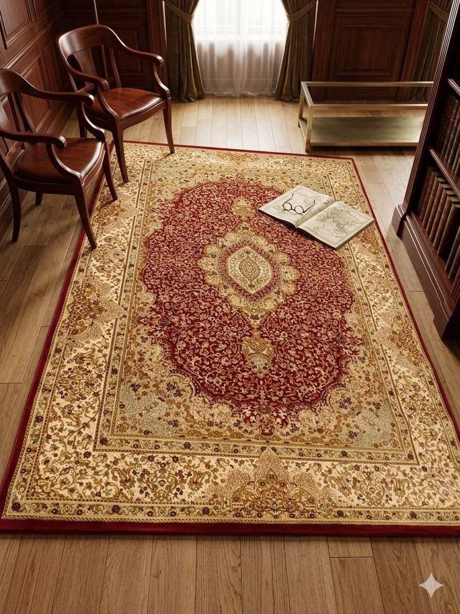 Klasický koberec 160 x 230 cm červeno-béžový, orientálny, Seta, elegantný