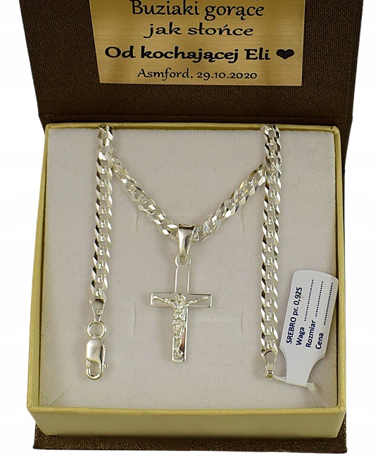 

Łańcuszek Srebrny Z Krzyżykiem Grawer