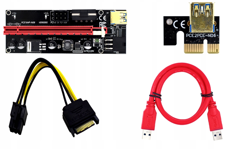 Riser 009S PCI-E 1x-16x USB do koparki kryptowalut Model karty graficznej VER 009s