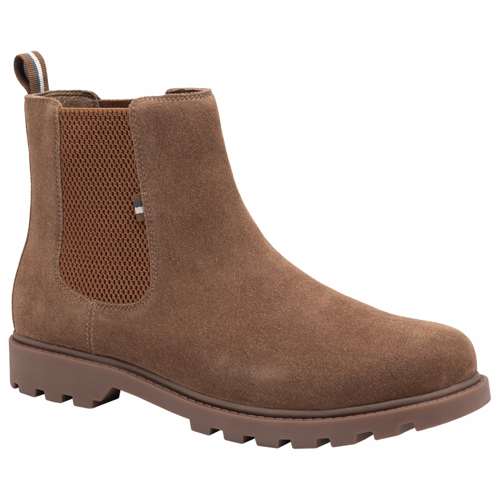 Elegantní pánské šněrovací boty chelsea světle hnědé semišové Ombre OM-FOBO-0173 V4 vel. 44