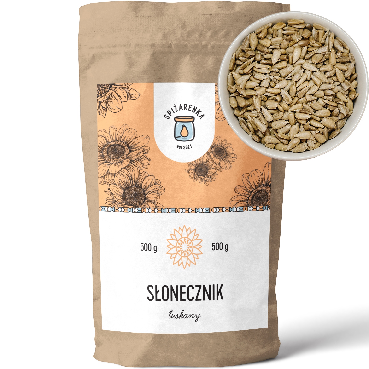 Levně 6 x Slunečnicová Semínka Loupaná Přírodní Čerstvá vysoká kvalita Velký Balíček Spiżarenka