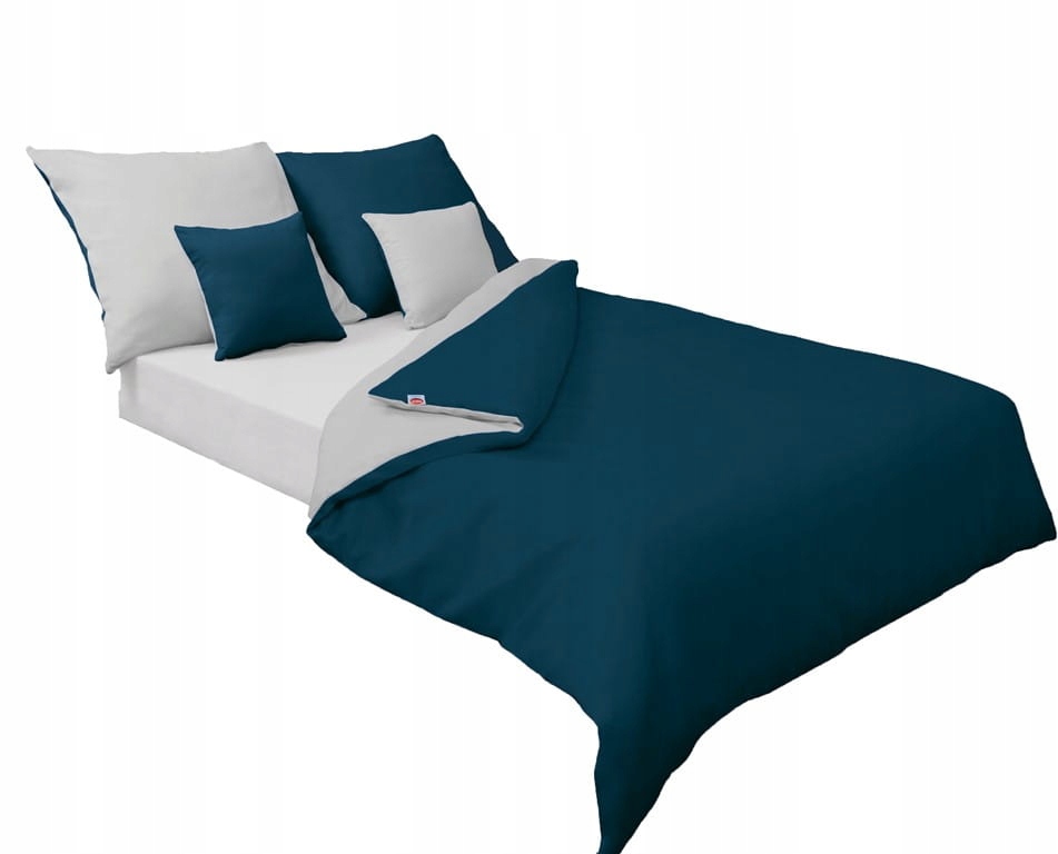 Posteľná Bielizeň Saténová 220x200 Double Face Popol a modrá