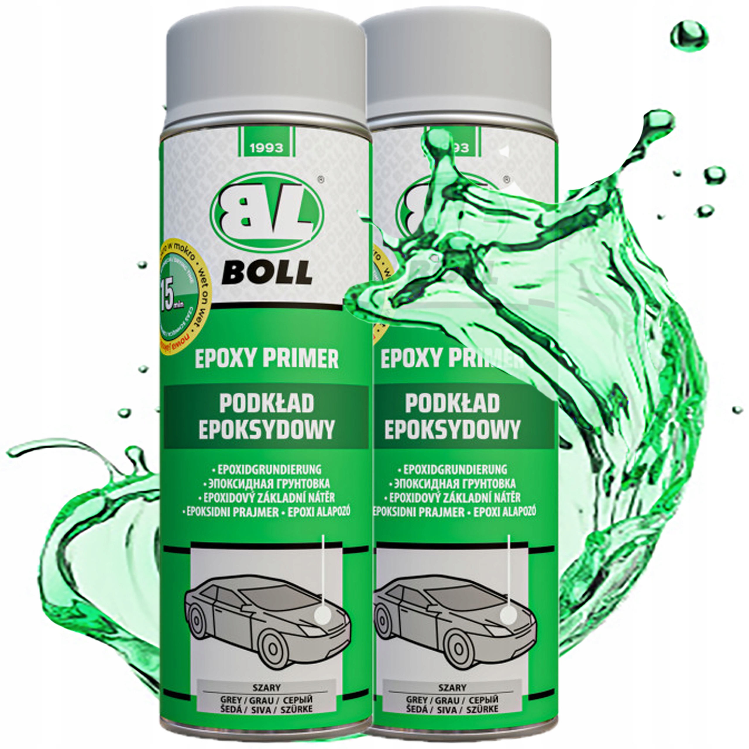 Podkład Epoksydowy Farba Antykorozyjna Na Blachę Lakier Rdza Boll Spray x2