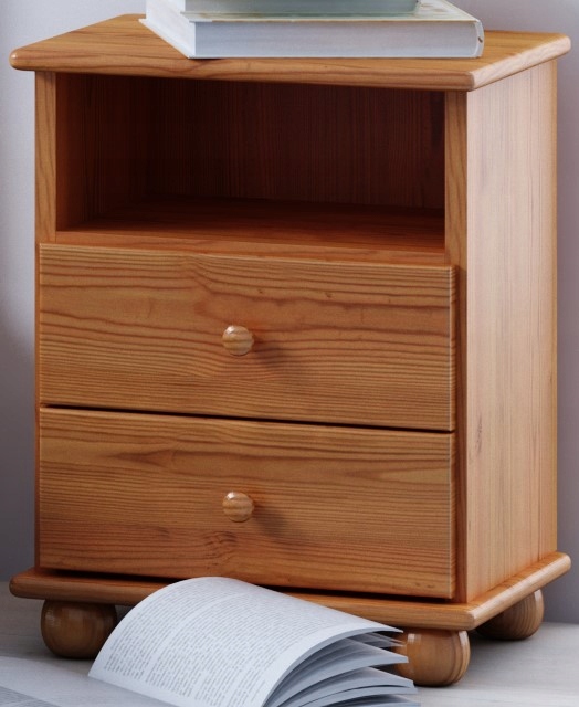 noční stolek Dřevěný 2 zásuvky Olše výrobce