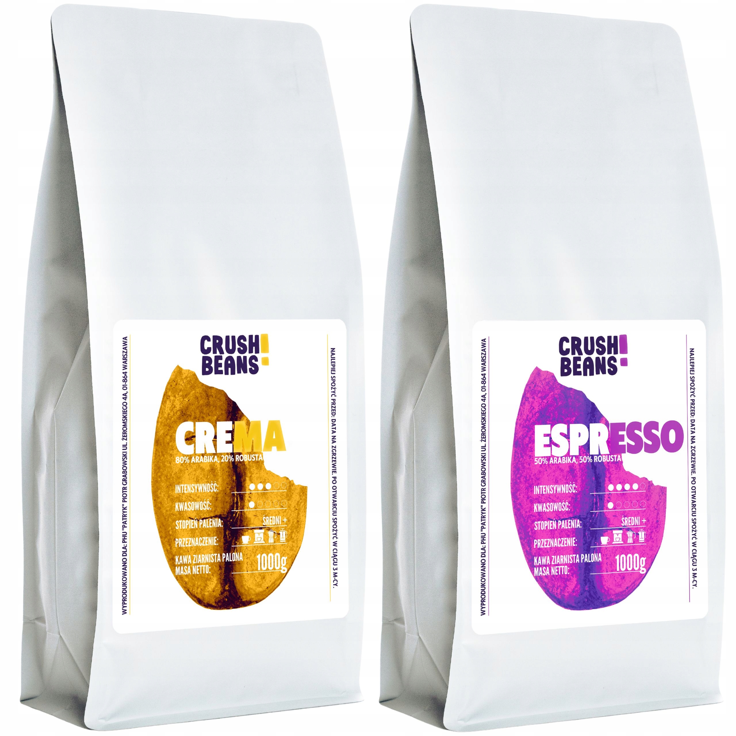 Levně Káva zrna 2kg Crema+espresso Crush Beans MIX