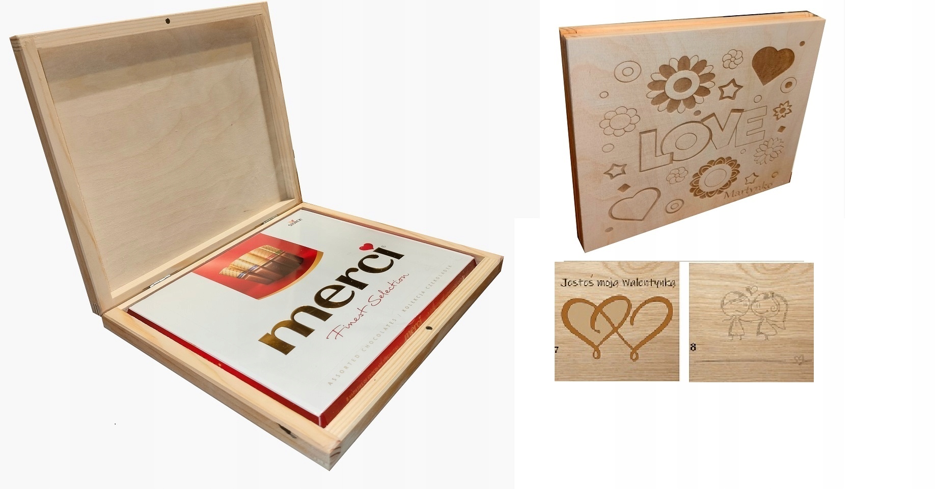PUDEŁKO NA MERCI CZEKOLADKI NA WALENTYNKI