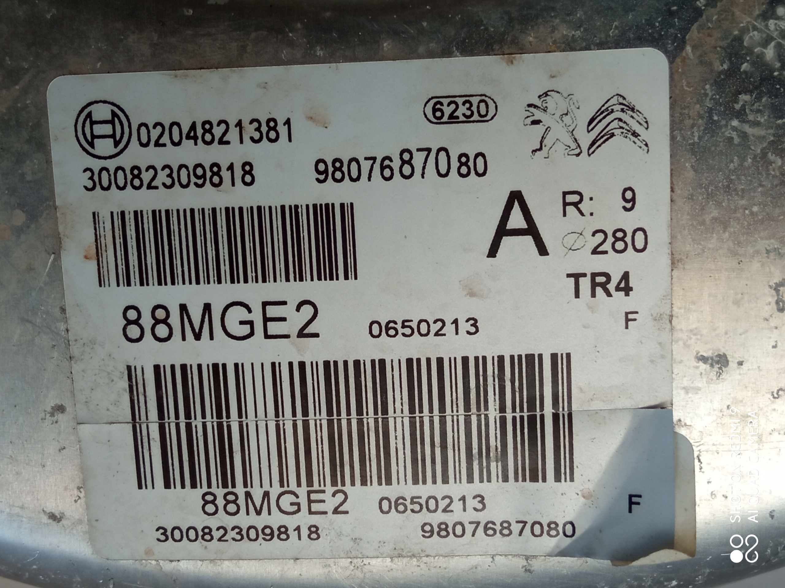 OPEL GRANDLAND X servo servofreno 9807687080