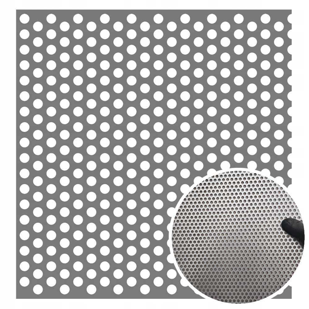 BLACHA PERFOROWANA 1000 x 1000 OCYNKOWANA OCYNK Gr. 1 mm Rv 5-8 KOŁA 5 mm