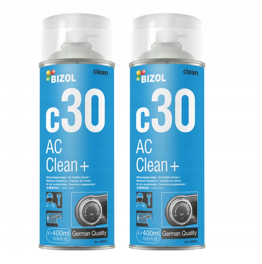 BIZOL AC CLEAN+ C30 SPRAY 400ML + WEZYK ODGRZYBIACZ DO KLIMATYZACJI