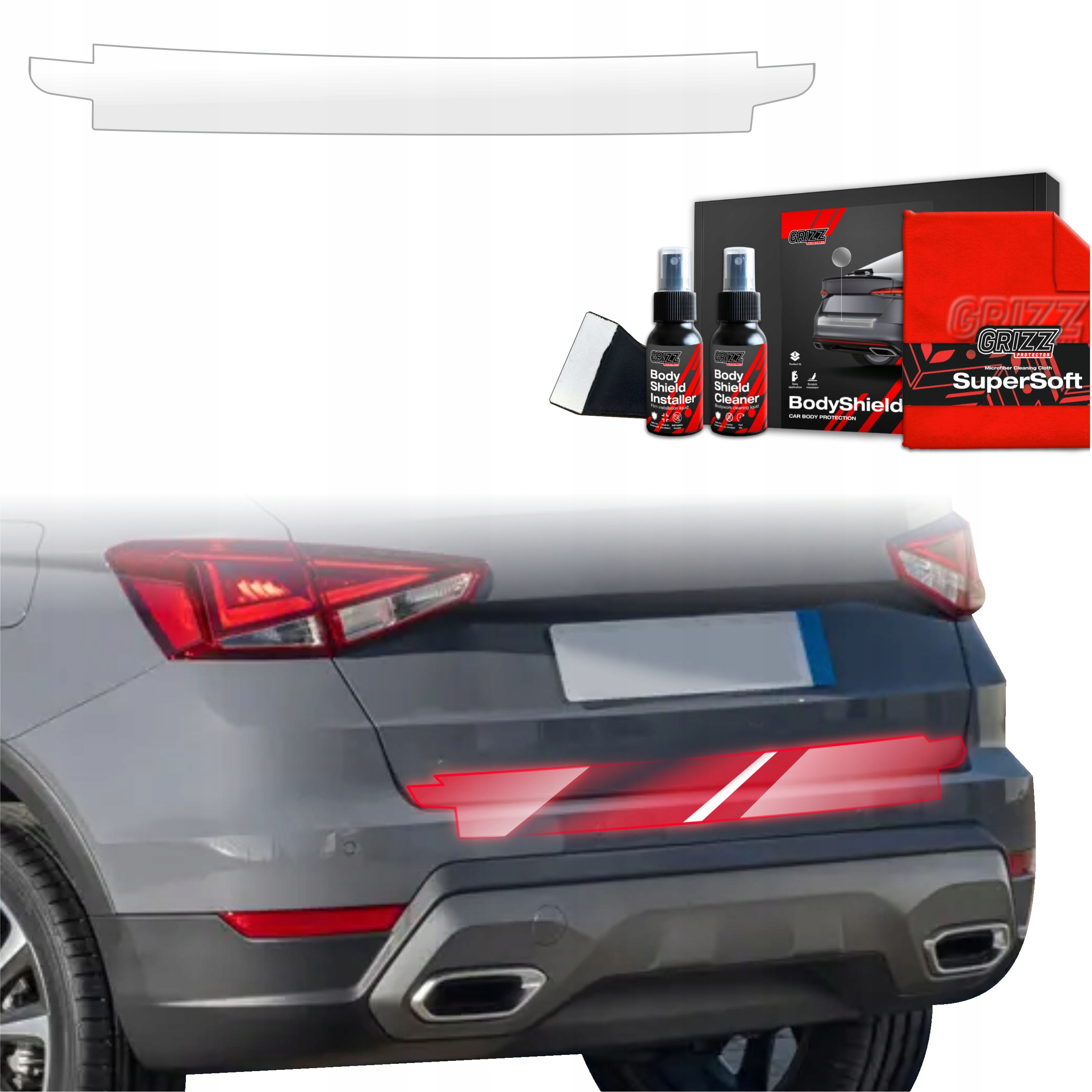 Fólie z Ppf dýhy na práh zavazadlového prostoru pro Seat Arona (2021-2025) Grizz