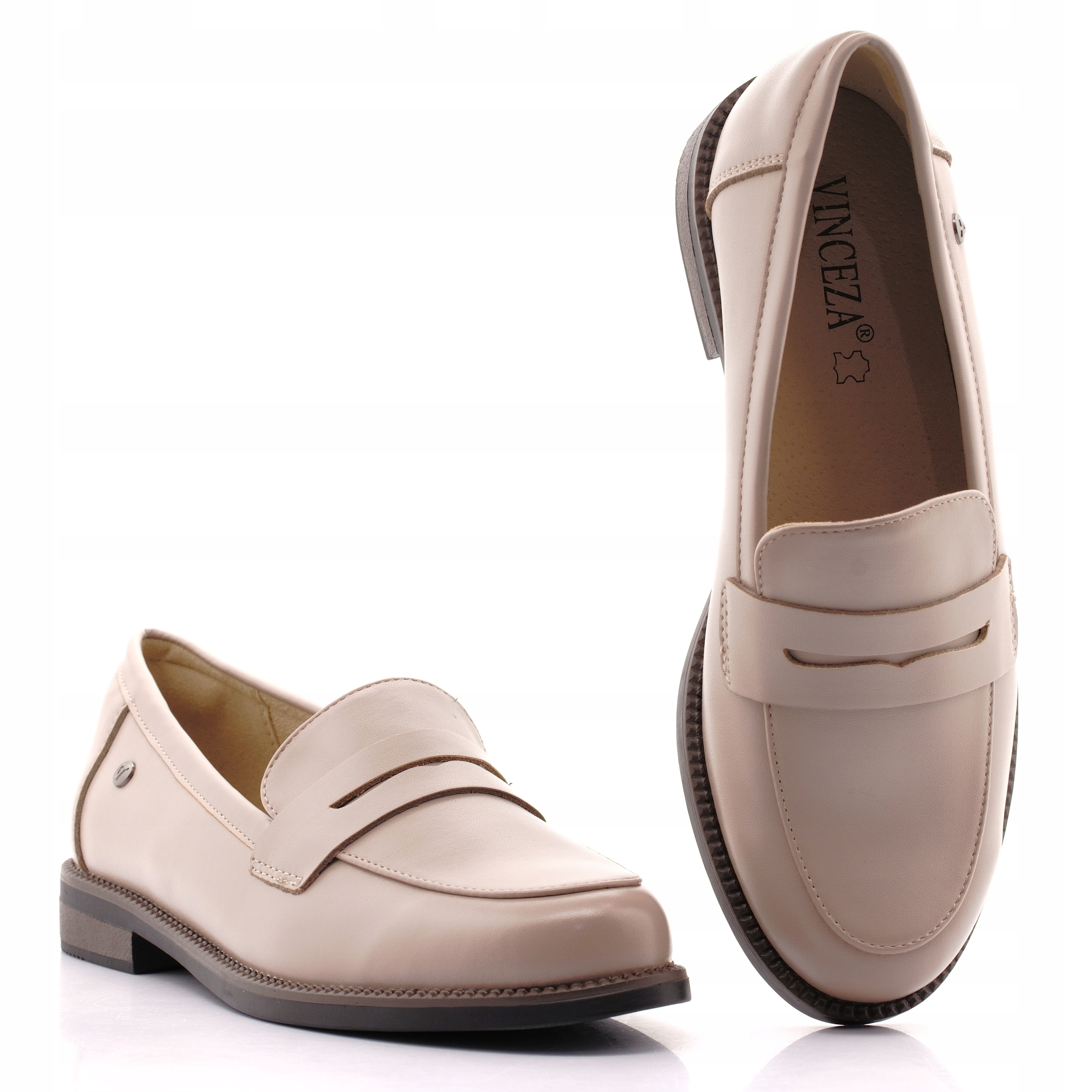 Vinceza Skóra Mokasyny Lordsy Buty Damskie Skórzane Półbuty 18131 39