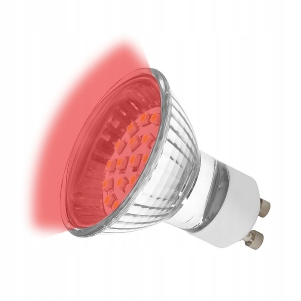 Żarówka LED 1W Halogen GU10 czerwona dekoracyjna