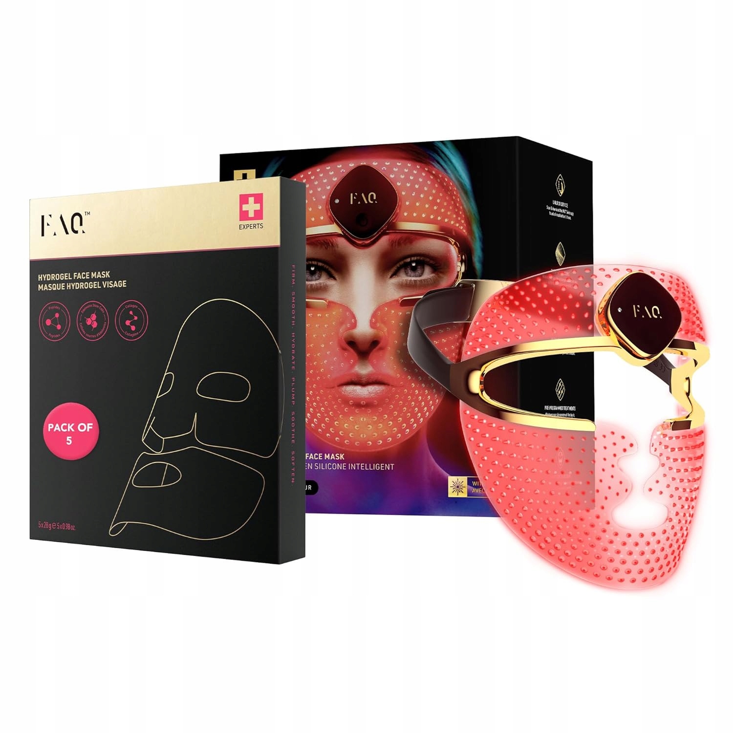 Faq 202 Maseczka na twarz Led Faq Glass Skin Collagen Zestaw