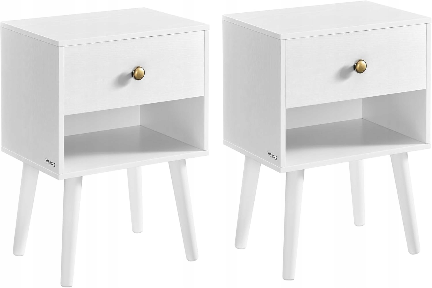 Nočný stolík, 2 ks, bočný stolík s zásuvkou a otvorenou poličkou 28x39x55 cm,