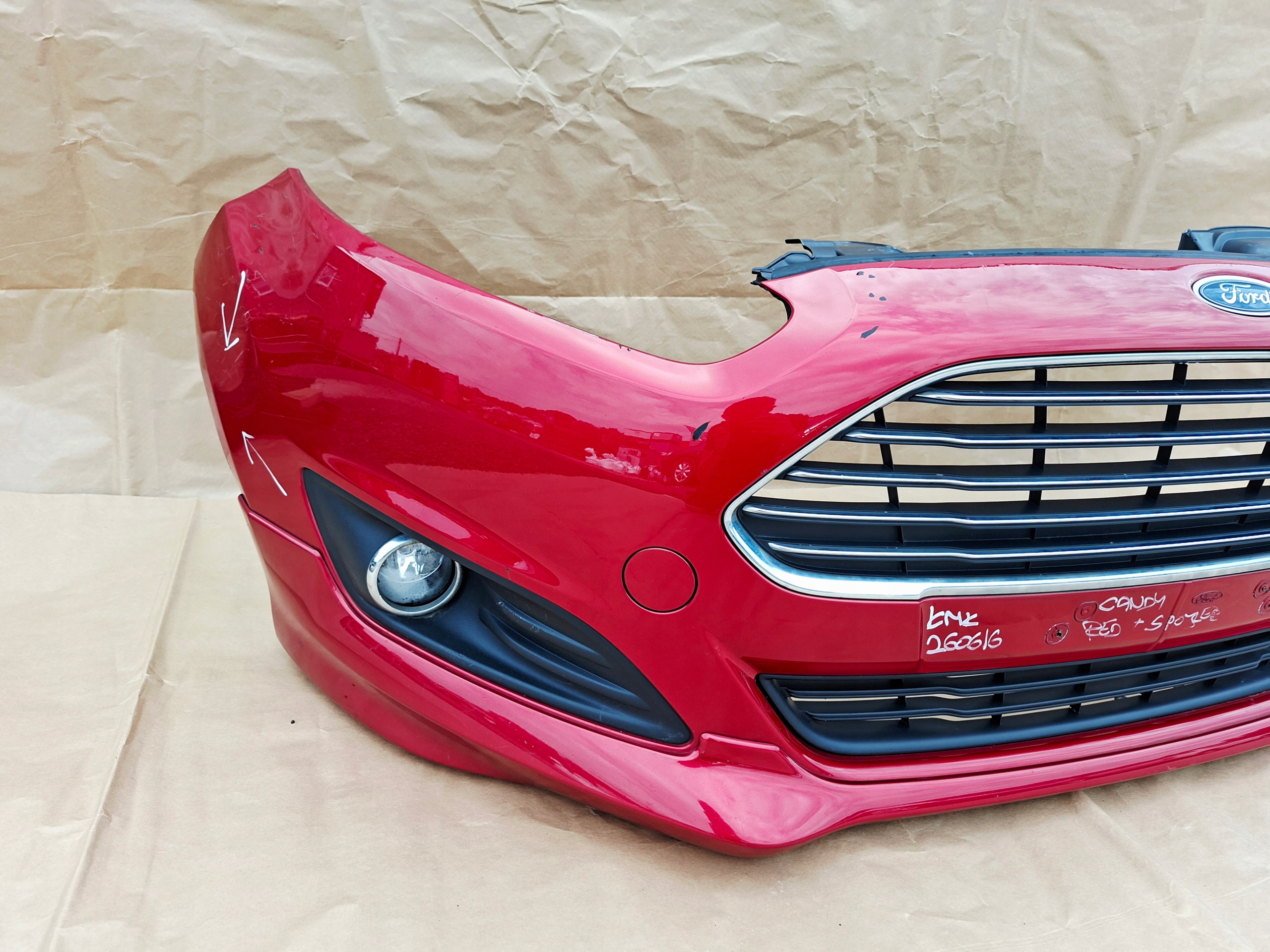 FORD FIESTA MK7 LIFT 2012-2017 bumper front CANDY RED original