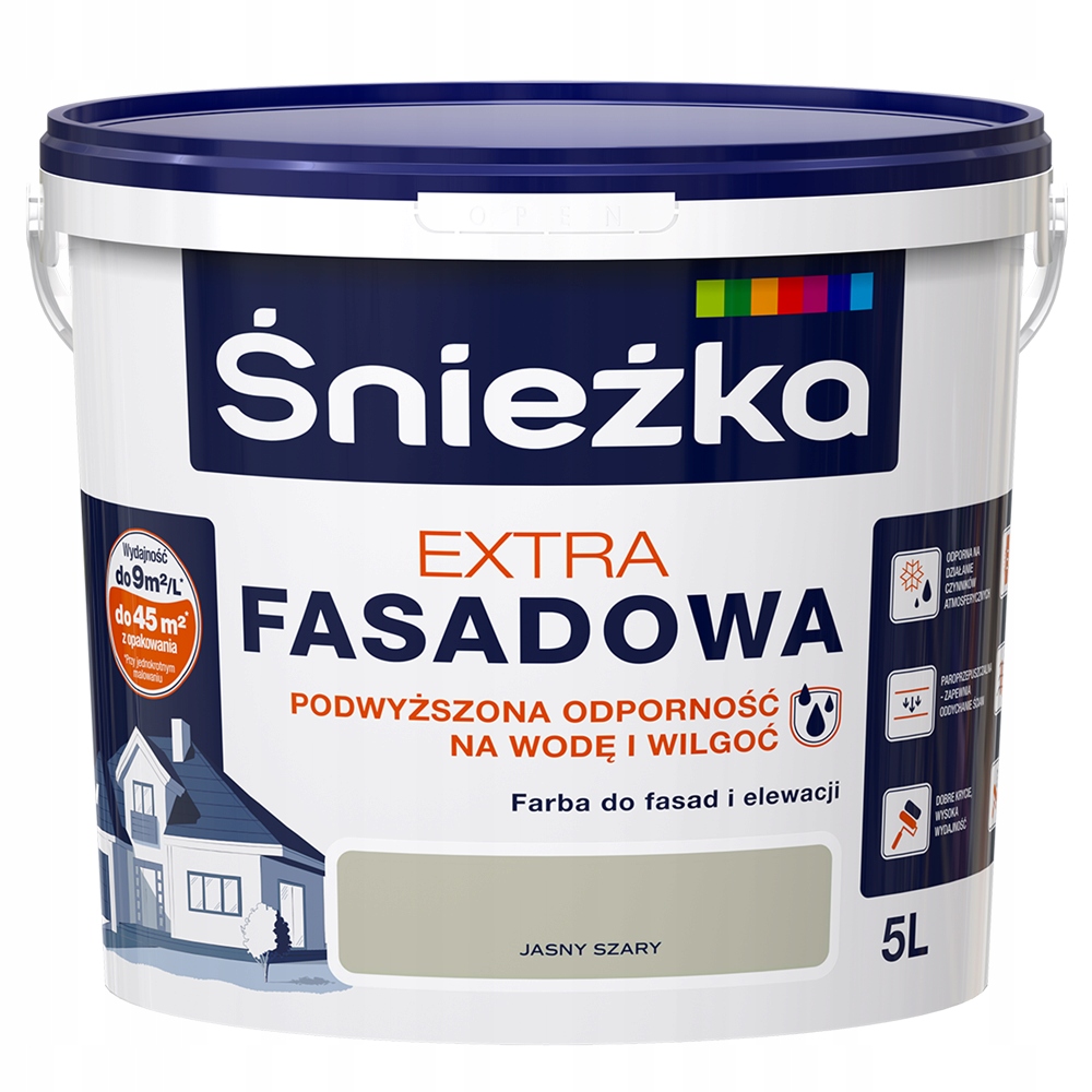 

Elewacyjna Śnieżka Extra Fasadowa Jasny Szary 5L