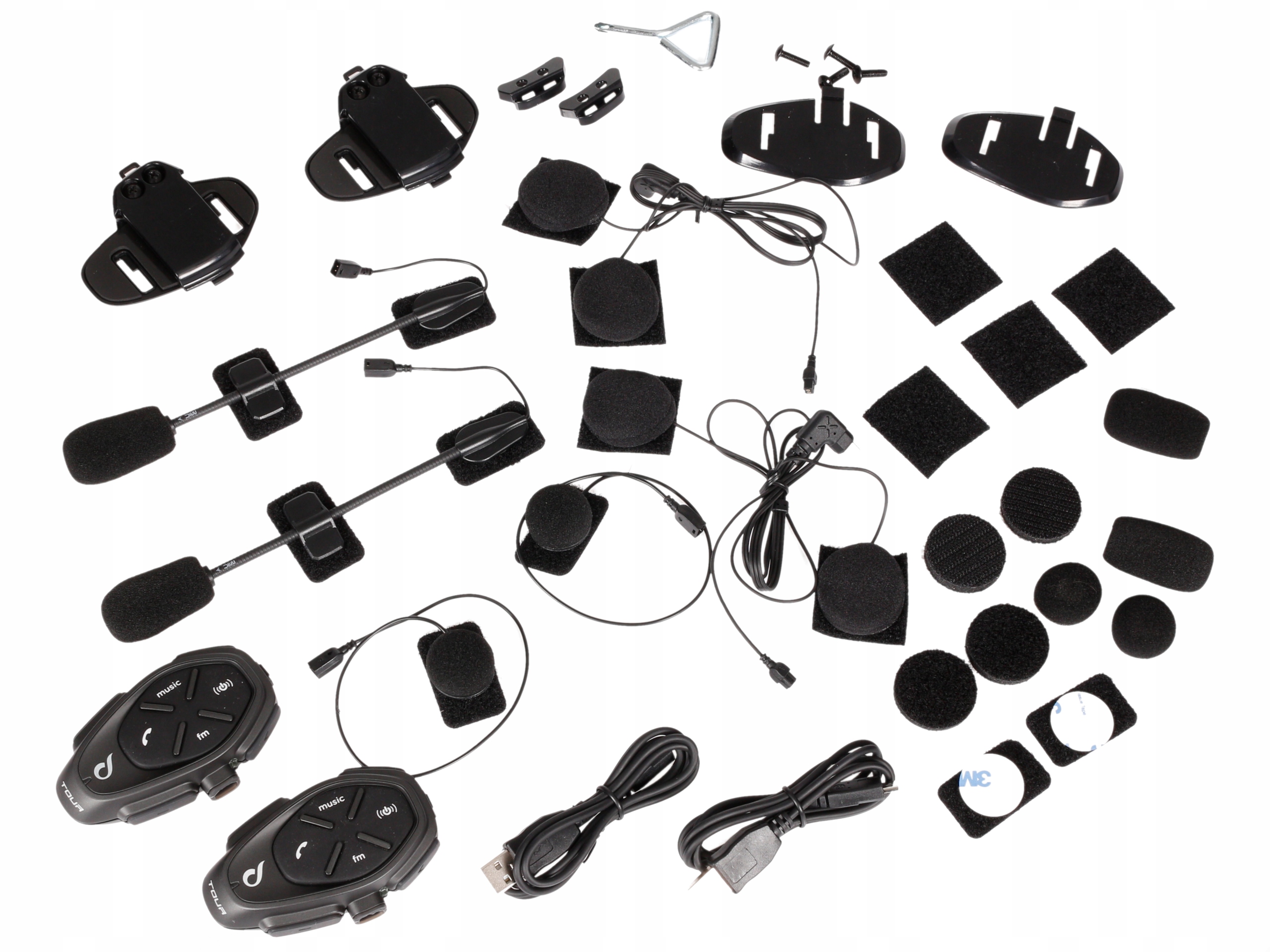 INTERCOM INTERPHONE TOUR 2 kaski WERSJA PL prezent Additional Elements charger dedicated cable USB cable assembly kit