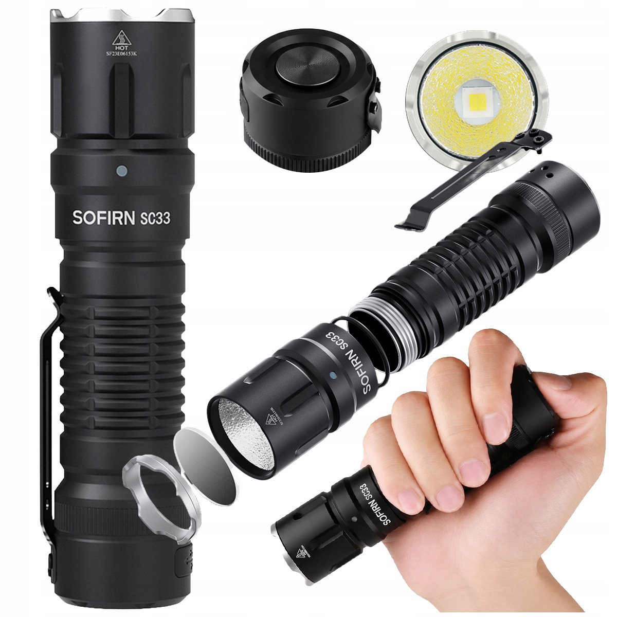 Latarka Taktyczna Sofirn SC33 5200 lm Usb-c 21700 Magnes IP68 Led