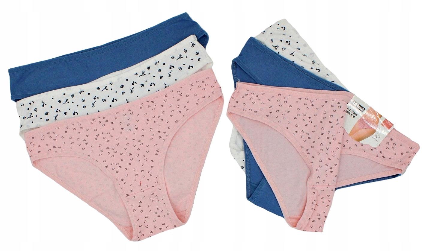 

Bawełniane Figi Majtki Damskie Komplet S/m