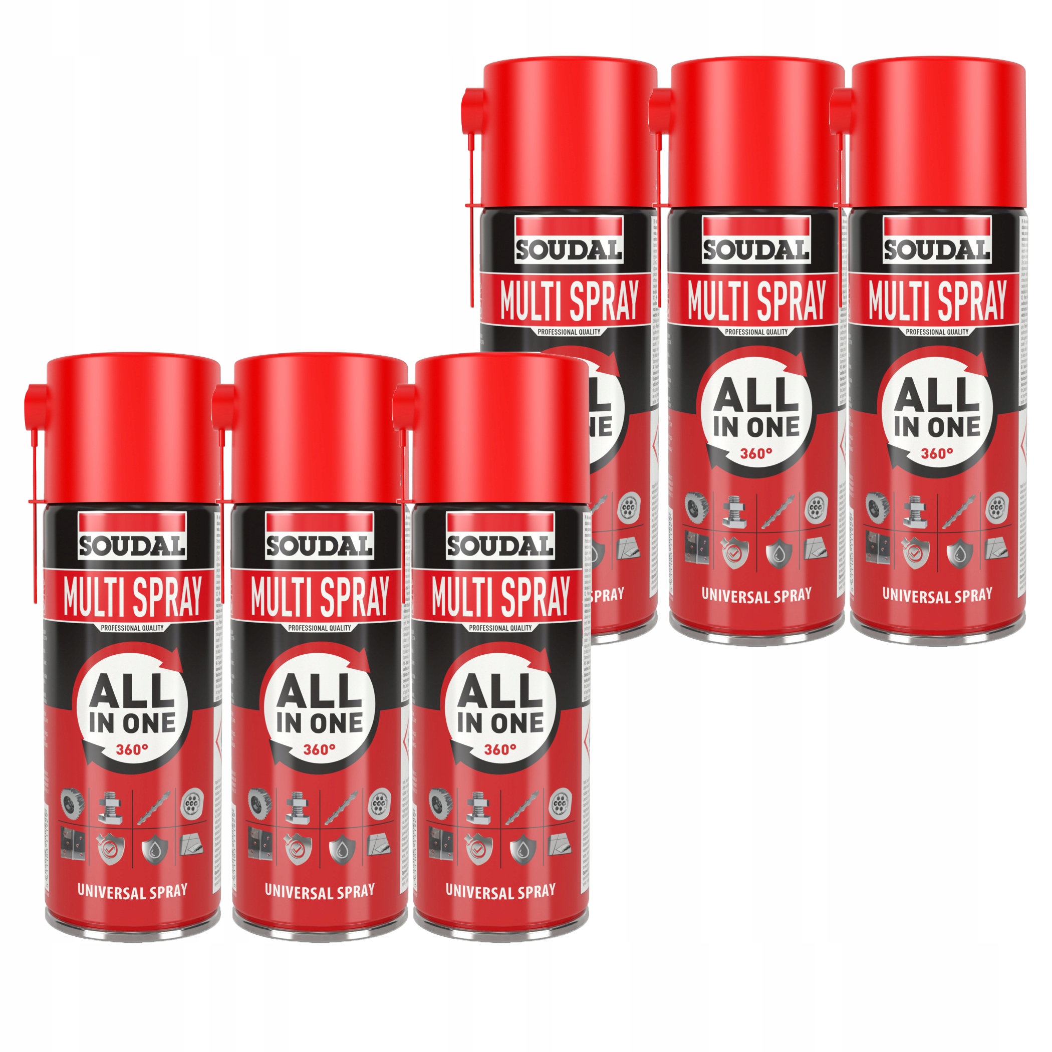 6 x Soudal preparat smarująco-zabezpieczający Multi Spray 400ml penetrujący