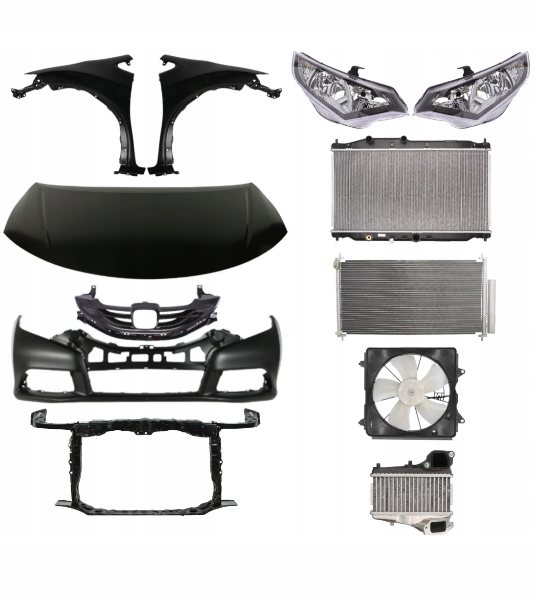 Honda Civic IX 11-15 Maska Zderzak Błotnik Pas ZESTAW CZĘŚCI