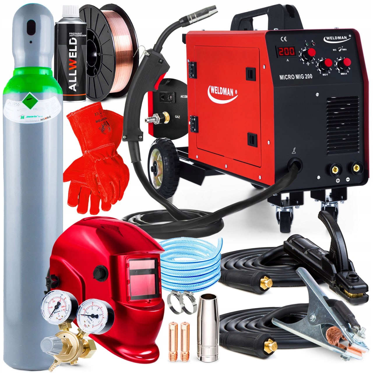 Svářečka Migomat Weldman Micro Mig 200 Mag Mma Hliník Igbt 200A 230V