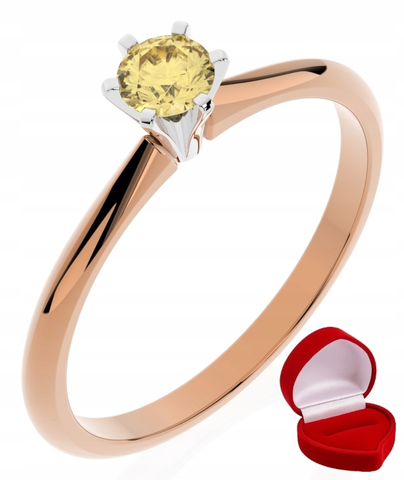 Zlatý Prstýnek 585 14k Safír 0,24 ct Růžové Zlato R14