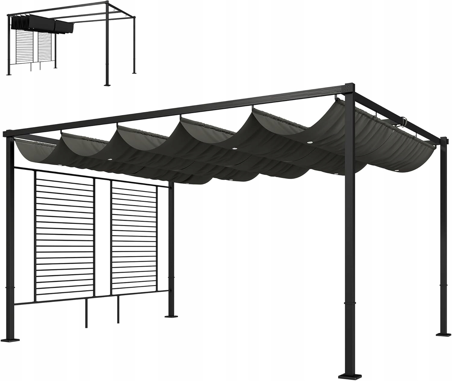 Záhradná Pergola 387x297x220 CM S Regulovatelnou Strechou UV50+ Terasa