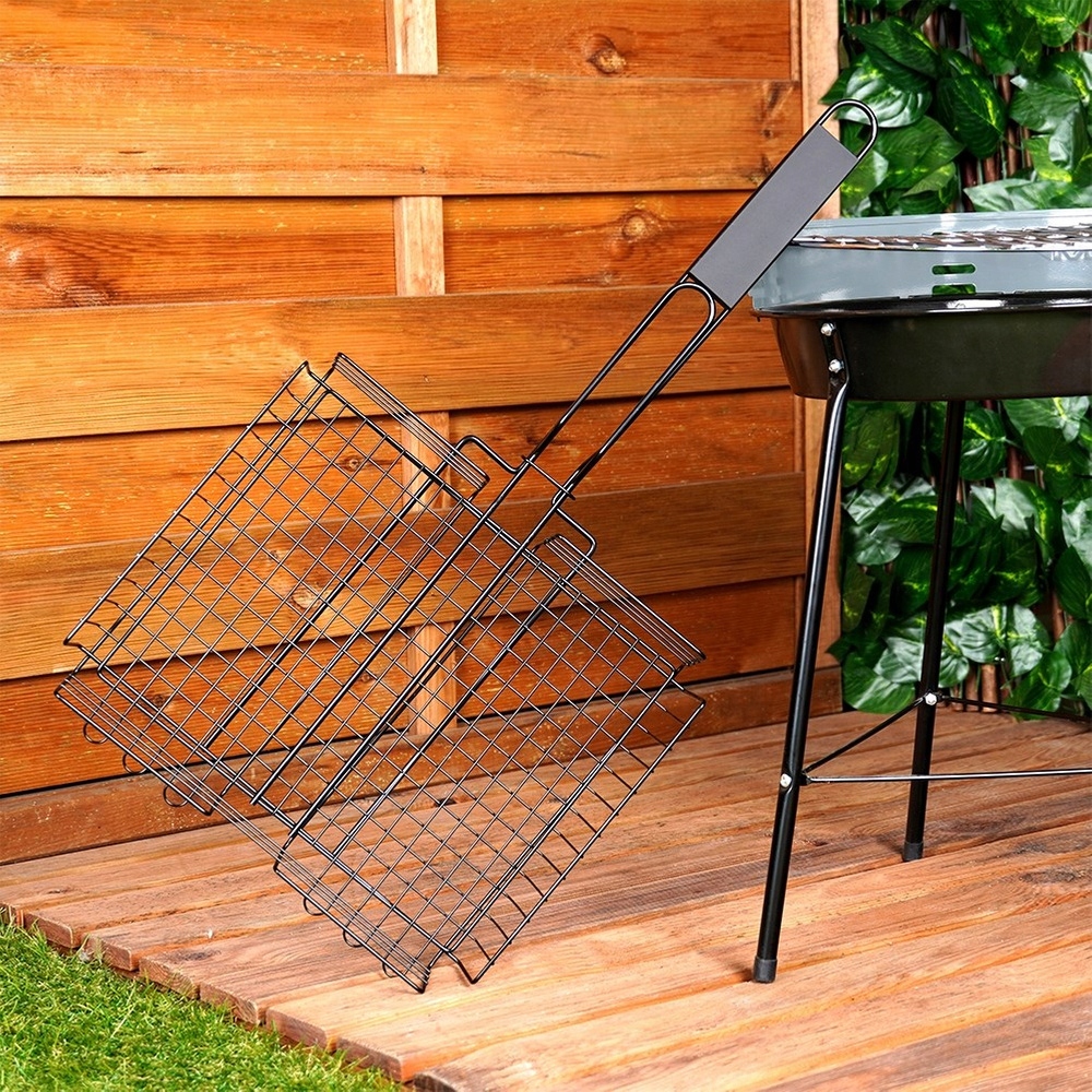 Ruszt DO GRILLOWANIA MIĘSA RYB WARZYW zamykany kratka koszyk na grilla Waga produktu z opakowaniem jednostkowym 0.55 kg