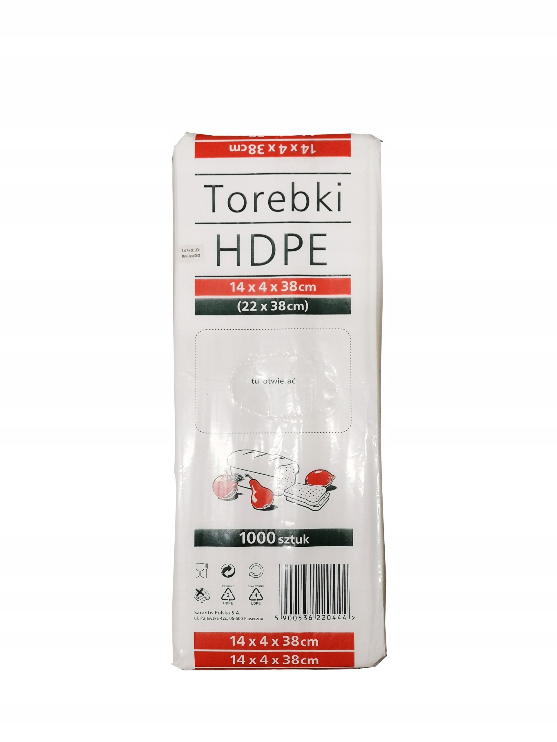 

Torebki woreczki Hdpe 14/4/38 (22x38cm) 1000sztuk