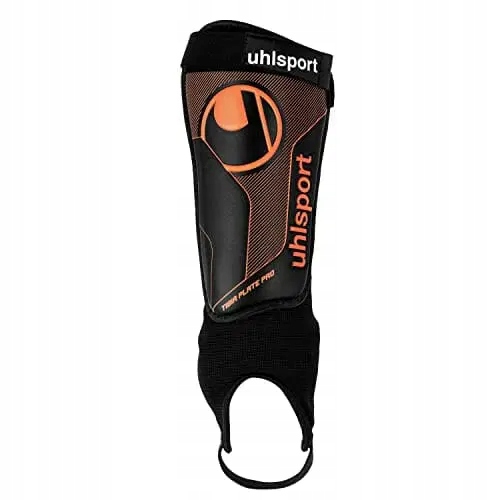 Ochraniacze uhlsport Tibia Plate Pro CZARNO/Fluo Pomarańczowe Rozmiar S
