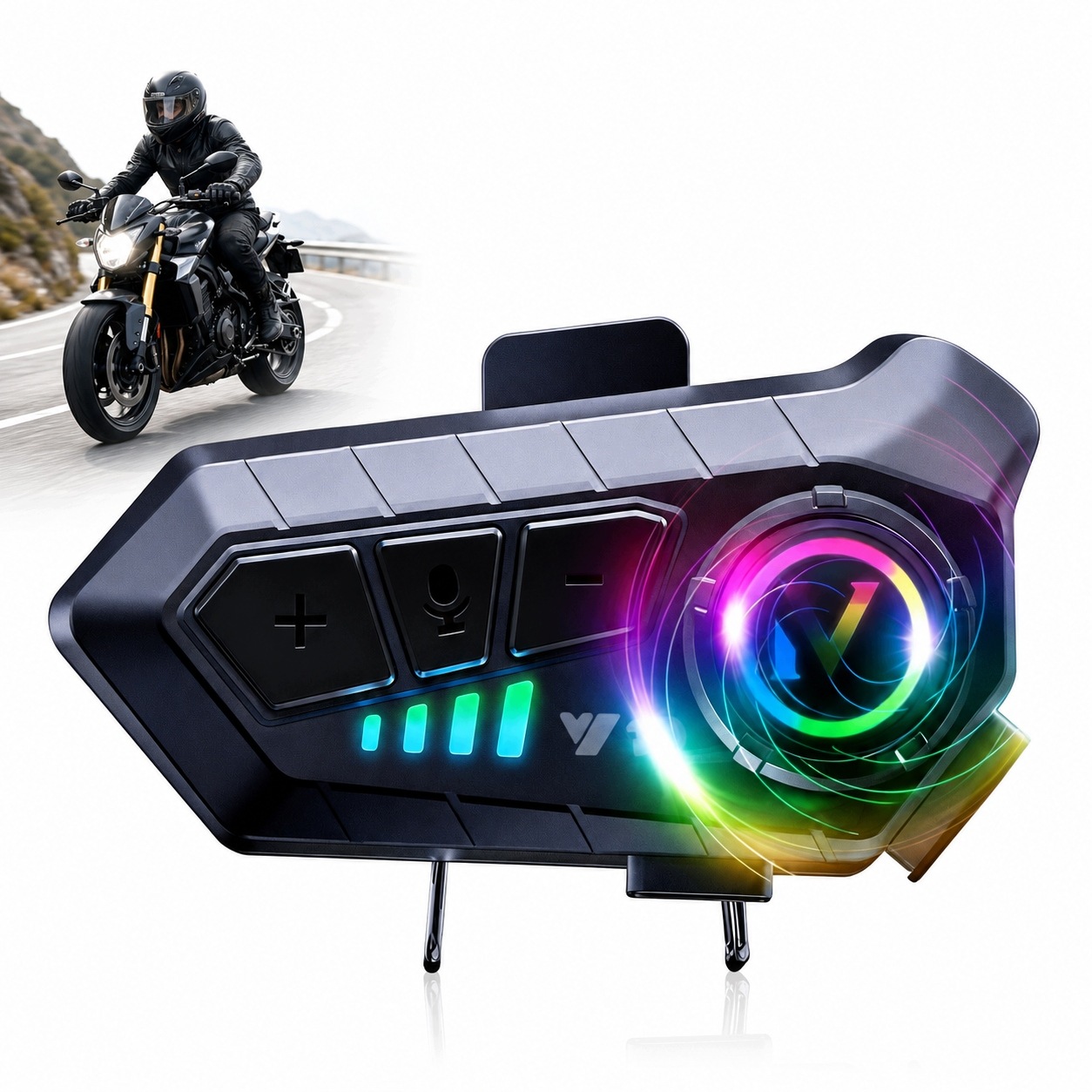 Motorcycle Intercom Bluetooth Y10 Universal With Hybrid Microphone