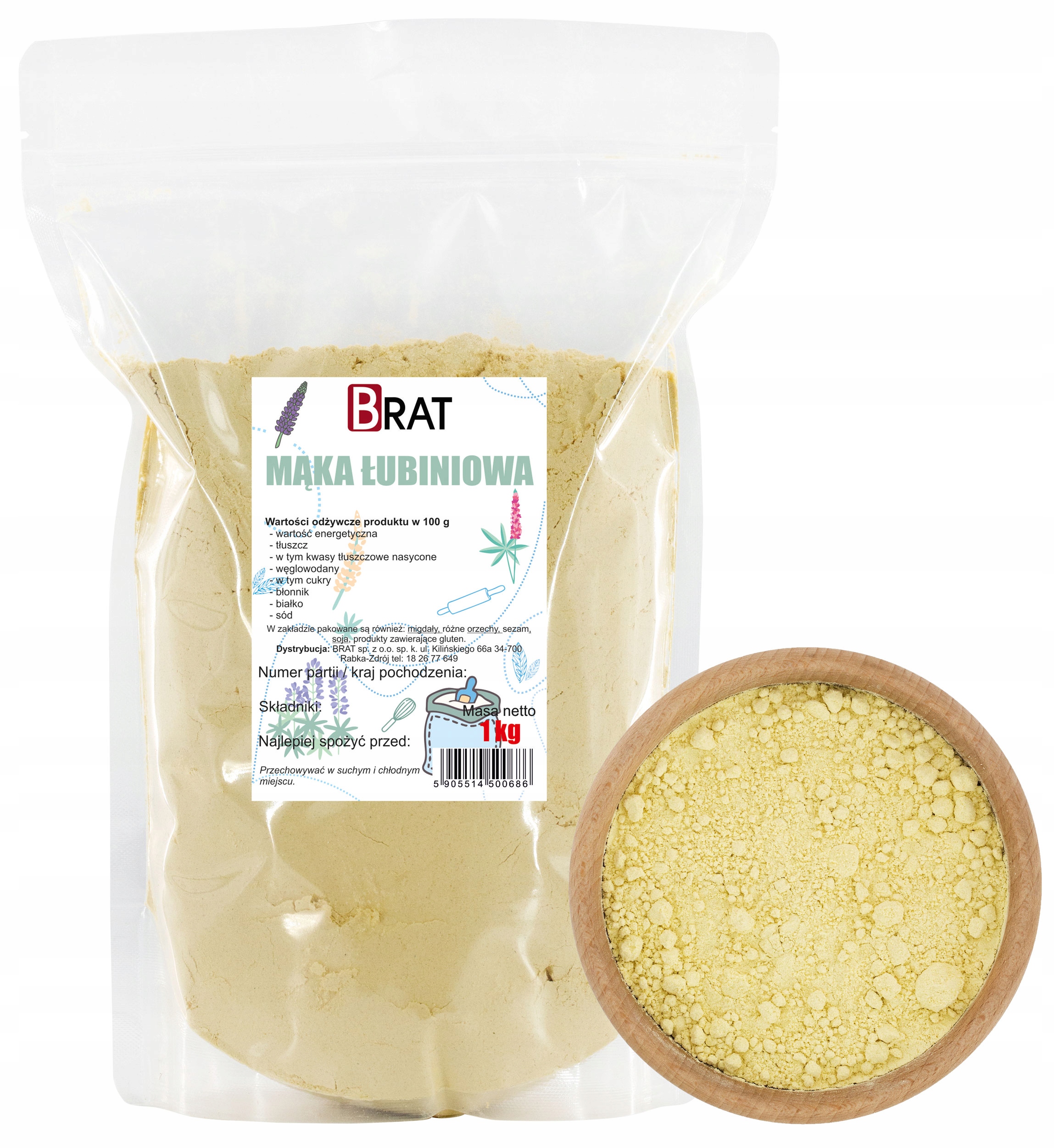 Levně 2x Brat Lupinová mouka 1 kg