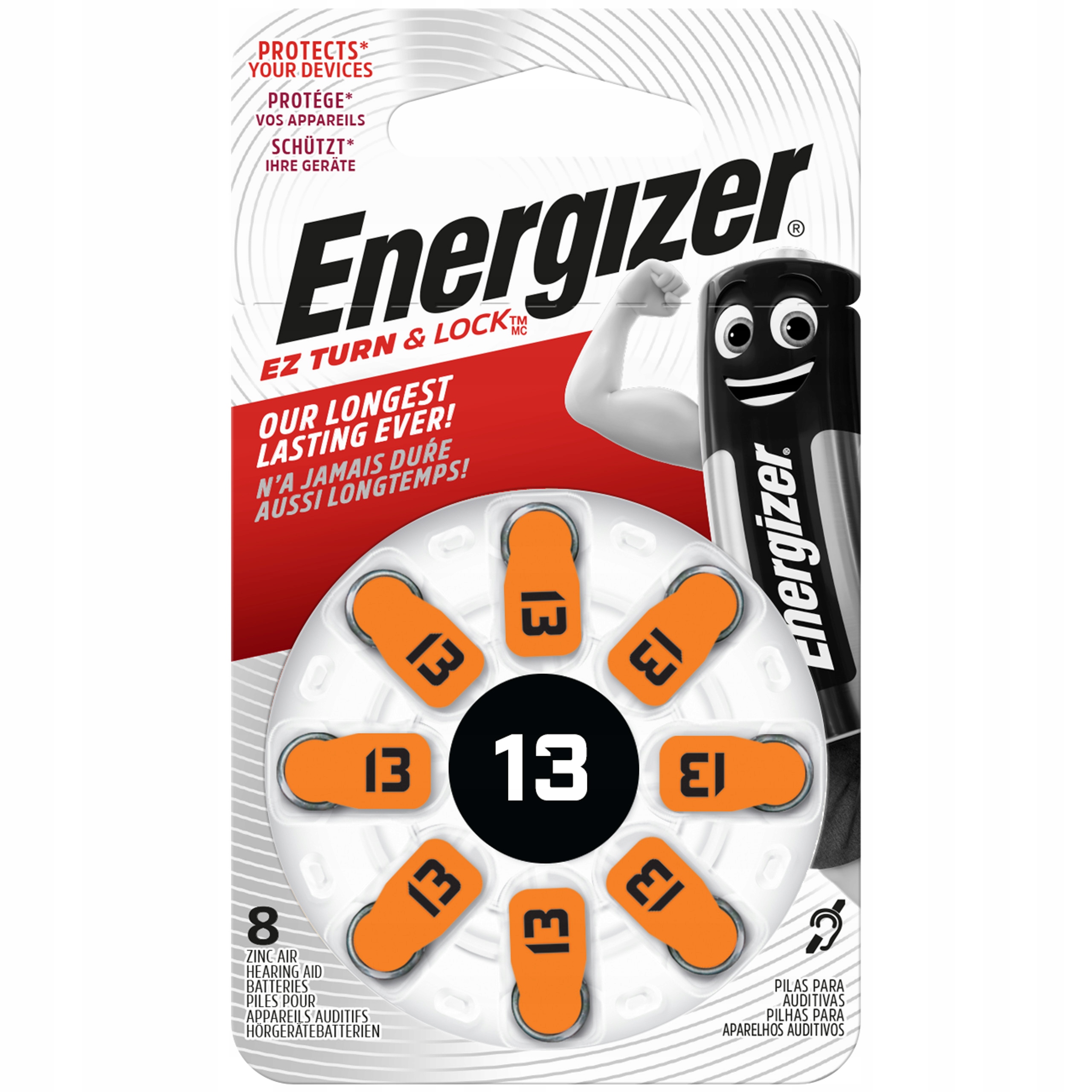 

8x Bateria Energizer Słuchowa 13 PR48 Zinc 1,4V