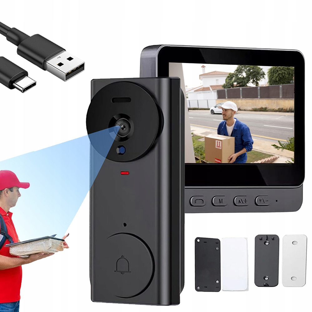 Videotelefon 4.3 Palce S Kamerou Noční Náhled 120° Kancelář Dům Apartmán