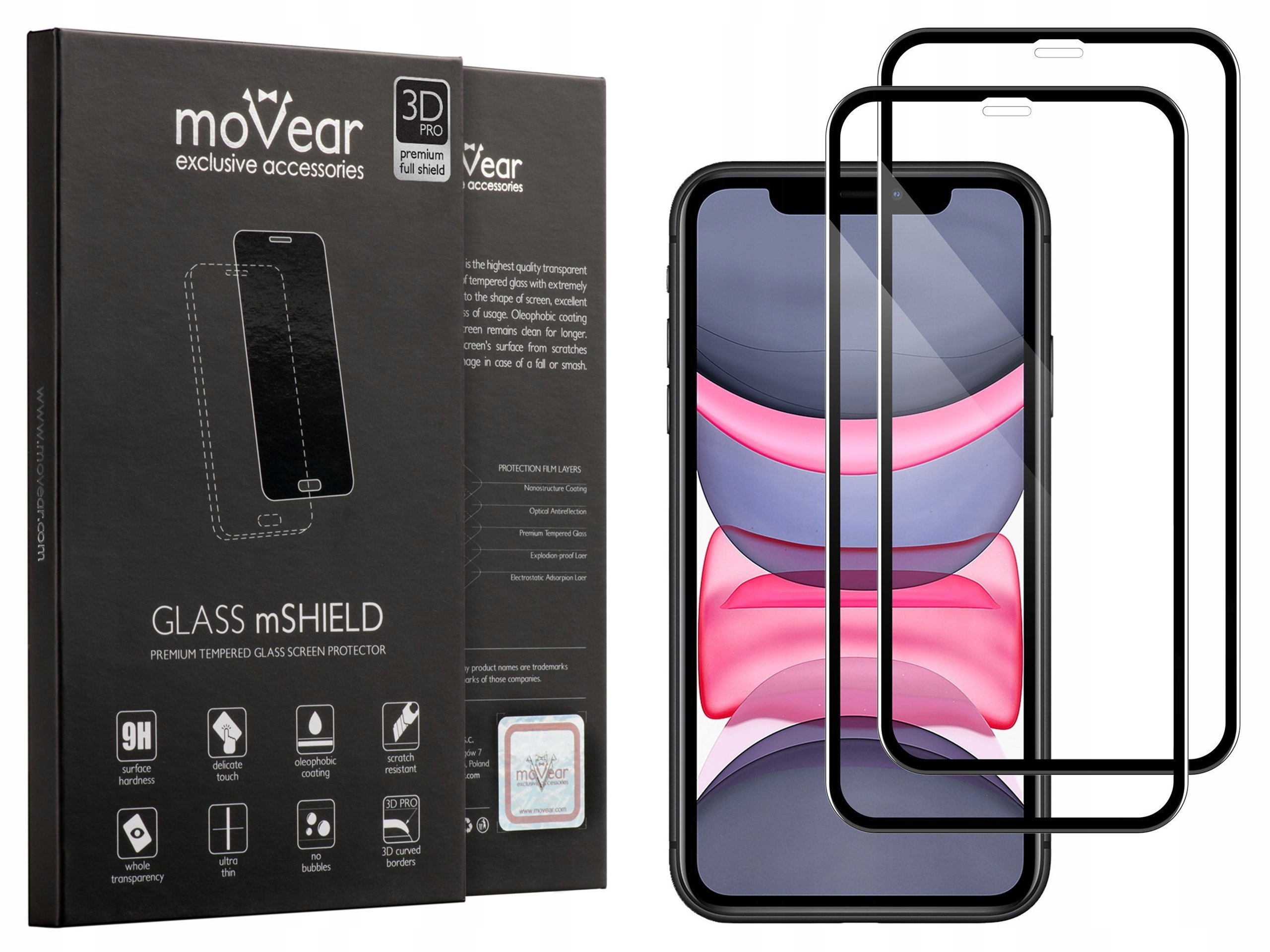 

moVear | Szkło Hartowane 3D Pro pełne na iPhone 11