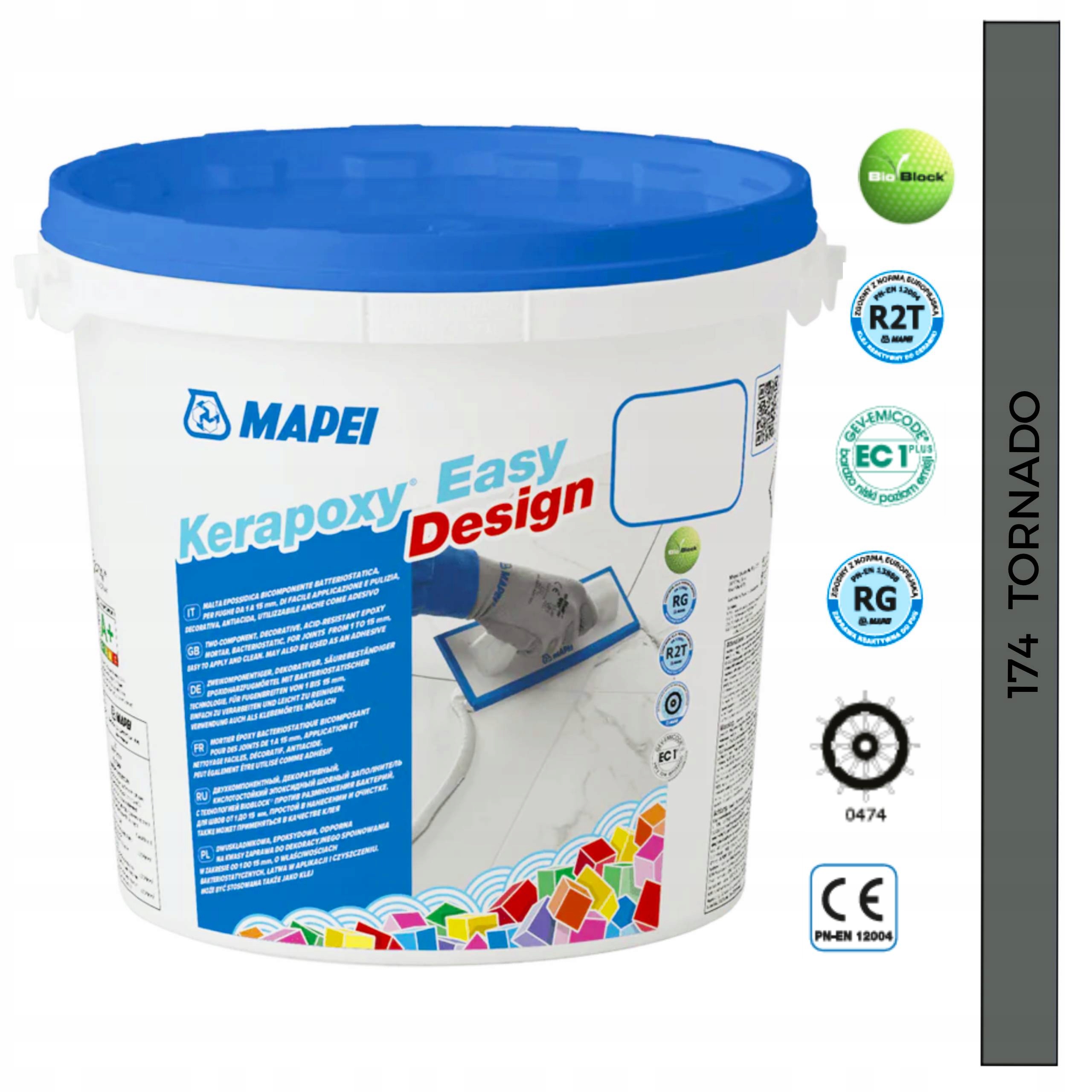Epoxidová fuga Mapei kyselinovzdorná Kerapoxy Easy Design 3 kg 174 tornádo