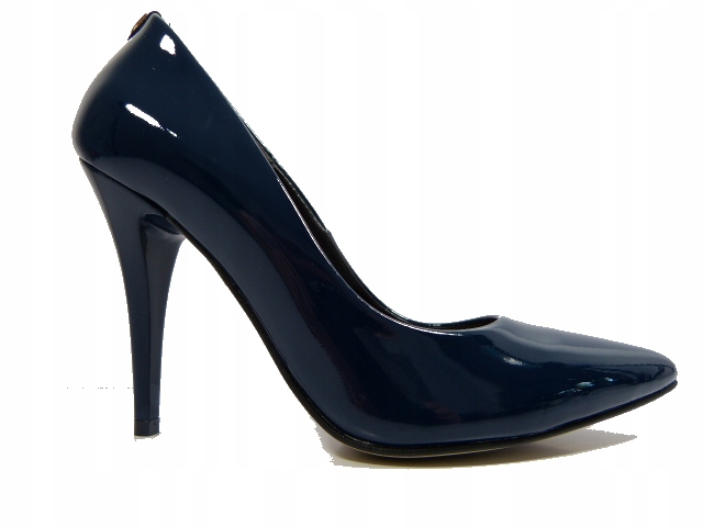 Boty Sala 41 Modré kožené lodičky s lakem