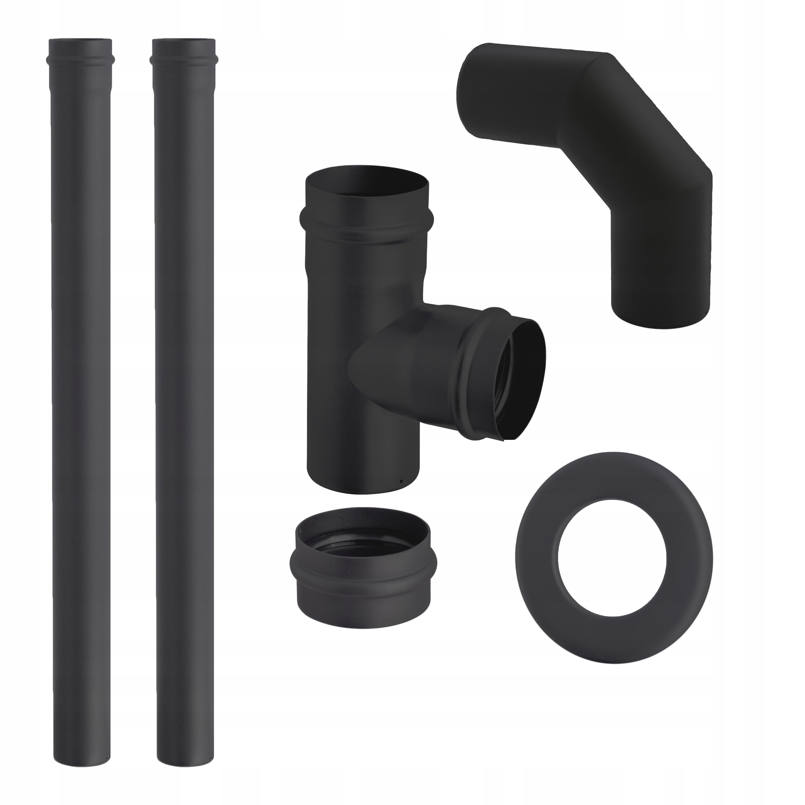 Zestaw rur do pieców na pellet Ø 80mm 2 m rozetka metalowa Darco Spkp