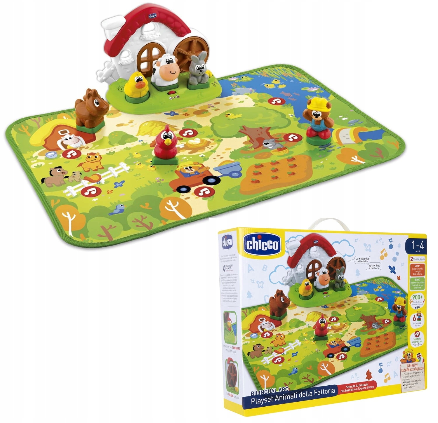 Chicco interaktywna mata Farma sorter Pl/en dwujęzyczna edukacyjna zwierząt-Zdjęcie-0