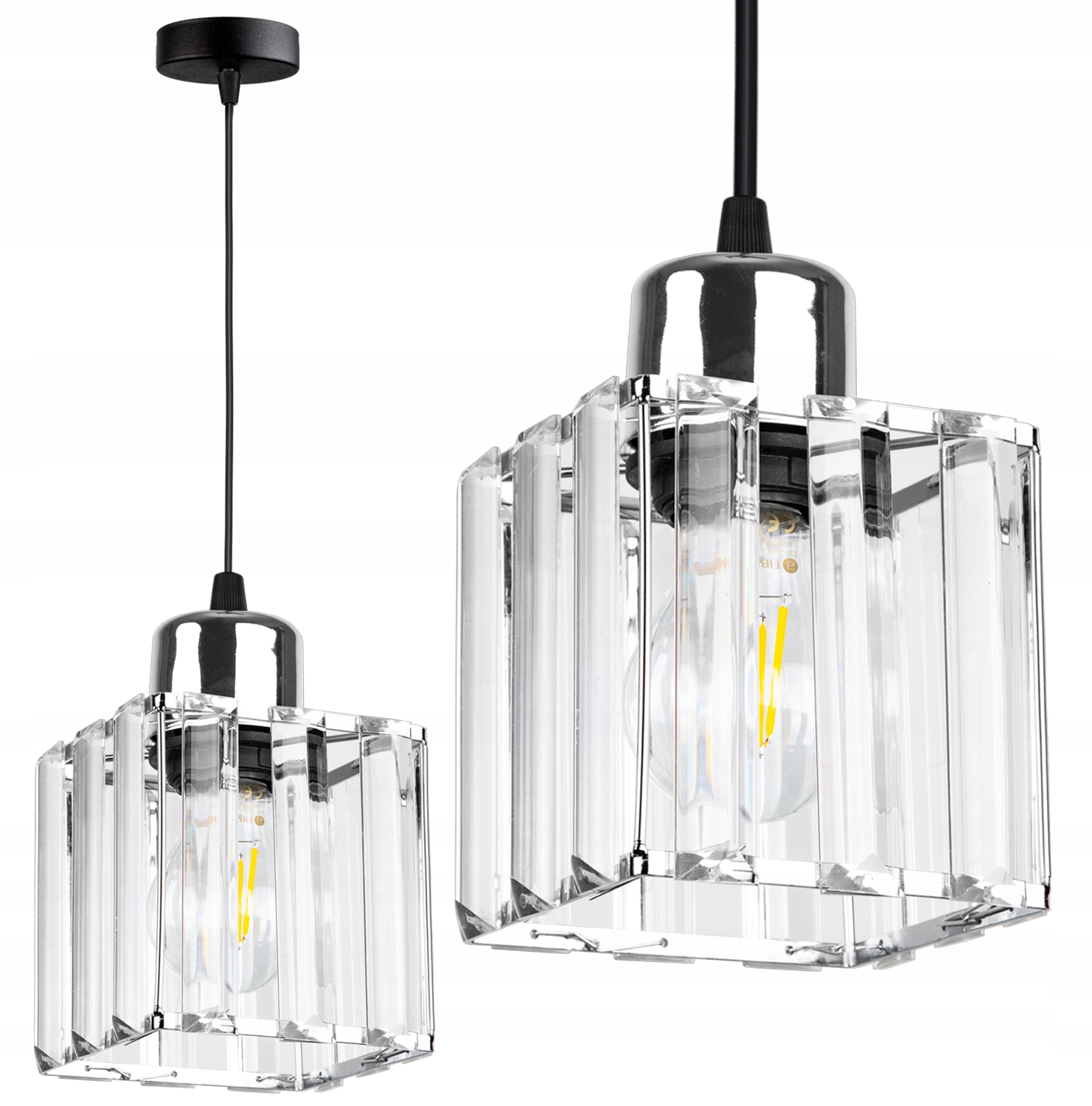 

Lampa Wisząca Sufitowa Żyrandol Szklana Kryształ