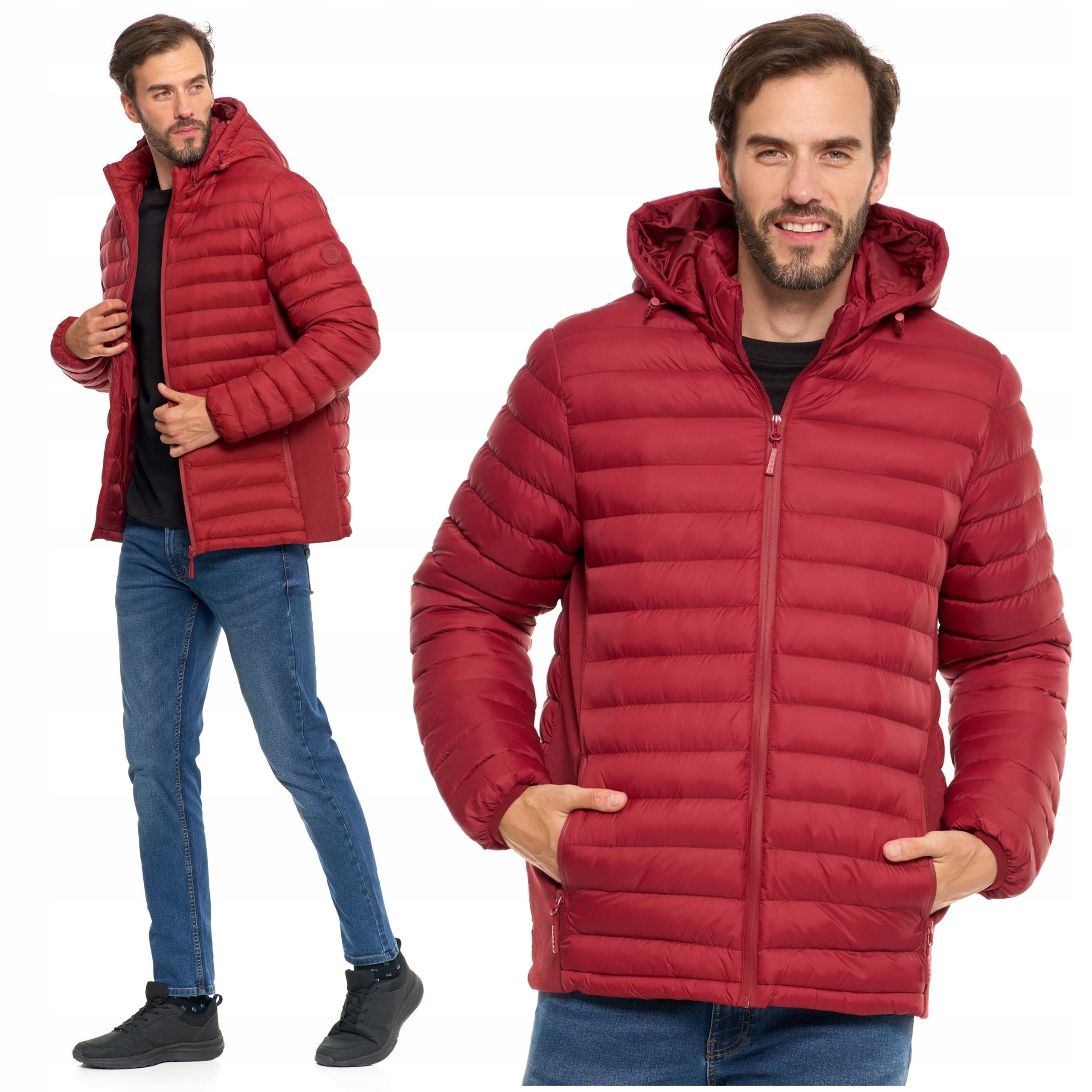 Pánská prošívaná přechodová bunda na podzim s odnímatelnou kapucí Moraj L