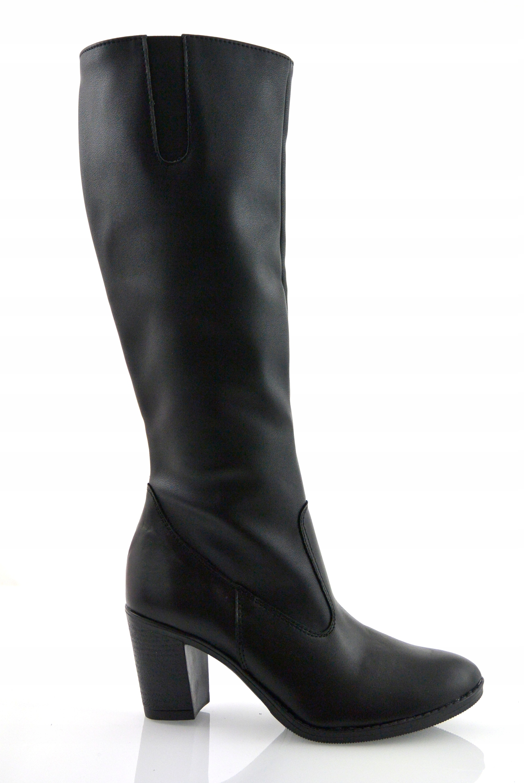 Polské Klasické Černé Vysoké Kozačky Kůže r 36