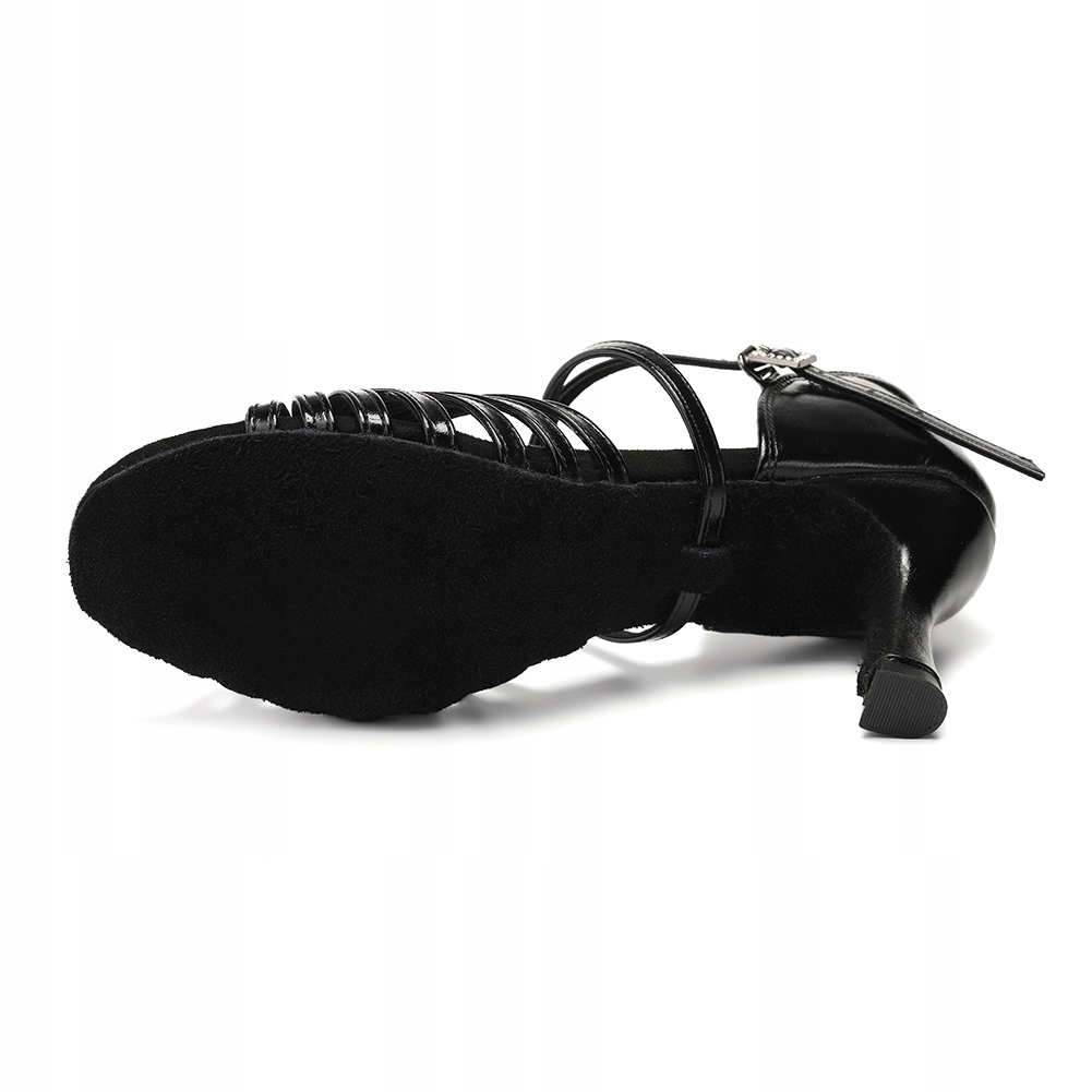 BUTY DO TAŃCA TANECZNE POŁYSKUJĄCE CZARNE 7,5cm Rozmiar 39