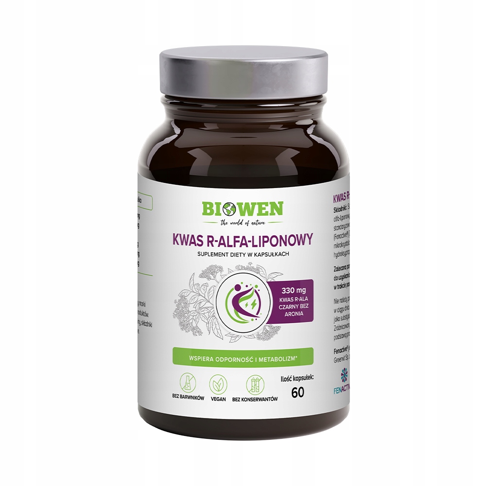 Kwas alfa-liponowy - R-ALA - 300 mg - 60 kapsułek